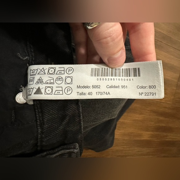 Massimo Dutti MID-WAIST WIDE-LEG JEANS black style 5052 size 8 - Picture 4 of 9